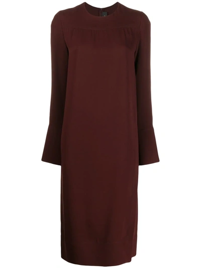 Joseph Long-sleeved Straight Fit Dress In Red