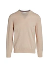 Brunello Cucinelli Men's Cashmere V-neck Sweater In Beige