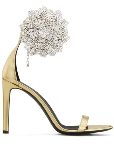 Giuseppe Zanotti Fleur Crystal-embellished Sandals In Gold