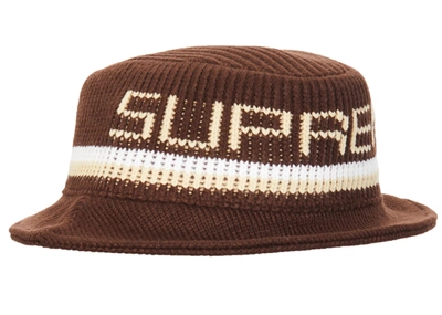 Pre-owned Supreme  Knit Logo Crusher Brown