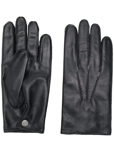 N•peal 007 Leather & Cashmere Lined Gloves In Black