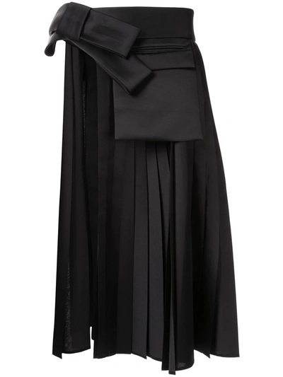 Dice Kayek Cut-out Detail Pleated Overskirt In Black