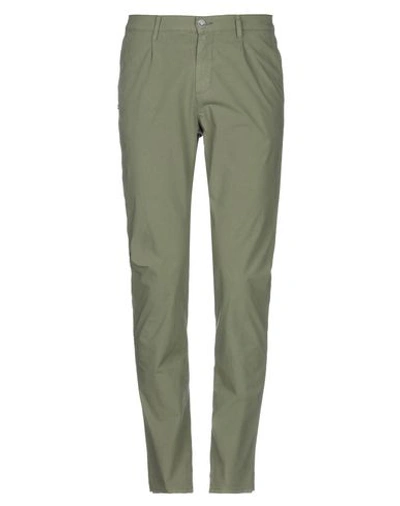 Grey Daniele Alessandrini Casual Pants In Military Green