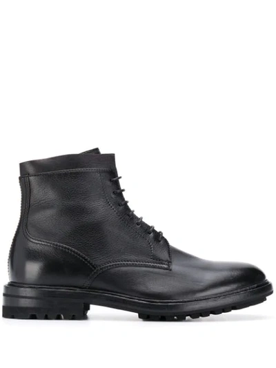 Henderson Baracco Lace Up Ankle Boots In Black