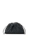 Bottega Veneta The Mini Pouch Intrecciato Bag In Black