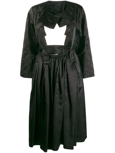 Comme Des Garçons Cut-out Quilted Dress In Black