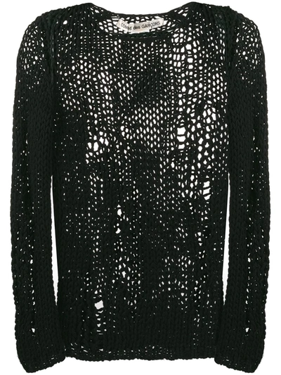 Comme Des Garçons Open Knit Jumper In Black