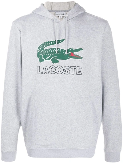 Lacoste Kapuzenpullover Mit Logo-print In Grey