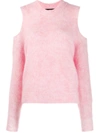 Diesel M-lara Cold-shoulder Jumper In Pink