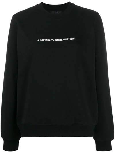 Diesel F-ang-copy Copyright Logo Sweatshirt In Black
