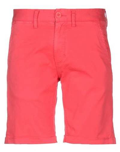 Sun 68 Man Shorts & Bermuda Shorts Coral Size 33 Cotton, Elastane In Red