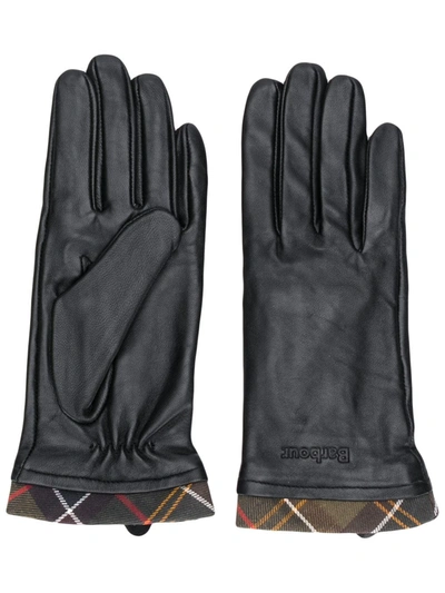 Barbour Plaid-trim Gloves In Black
