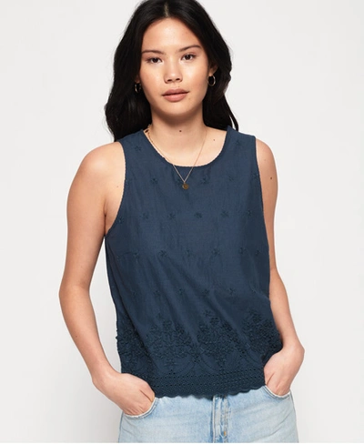 Superdry Hanna Shell Top In Navy