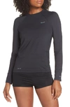 Nike Essential Dri-fit Long Sleeve Hydroguard Top In Black