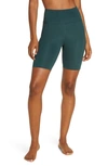 Girlfriend Collective High-rise Bike Dark Green Shorts