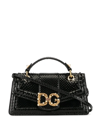 Dolce & Gabbana Scale Texture Dg 2way Bag In Black