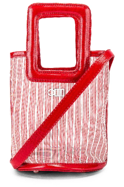 Solid & Striped Pookie Striped Mesh Mini Tote Bag In Red Mesh