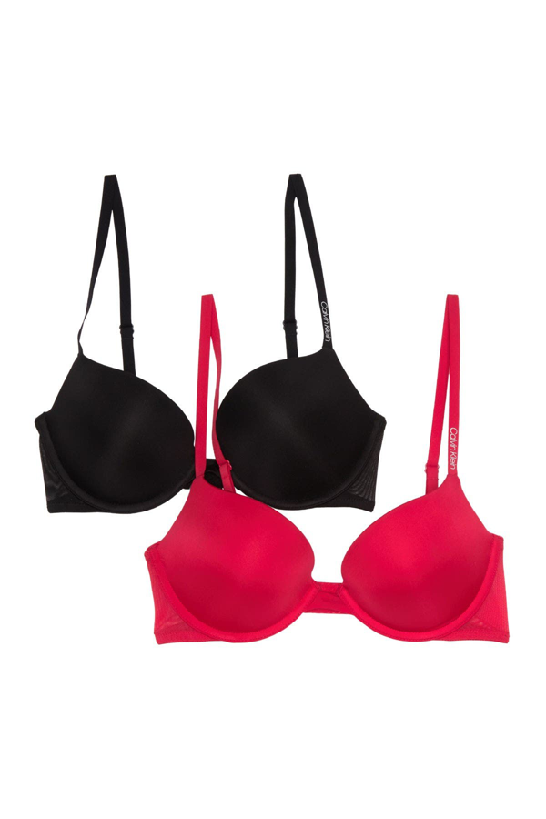 Calvin Klein Perfectly Fit Plunge Pushup Bra In 001 Black ModeSens