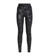 Spanx Camo-print Faux-leather Leggings In Matte Black Camo