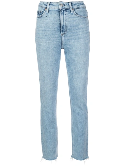 Paige Cindy Raw Hem Ankle Straight Leg Jeans In Blue