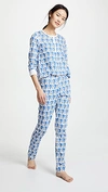 Roller Rabbit Monkey Print 2-piece Pajama Set In Blue Pattern