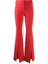 Derek Lam 10 Crosby Maeve Slit Hem Crosby Cotton Twill Flare Trousers In Red