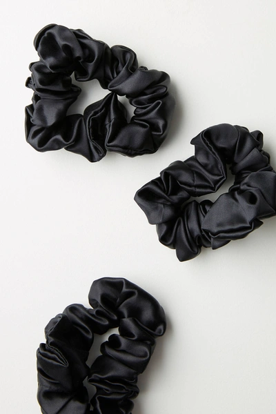 Slip Silk Large Scrunchie Set In Black