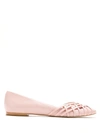 Sarah Chofakian Victoria Leather Ballerina Shoes In Pink