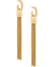 Saint Laurent Tassel Hoop Earrings In Gold