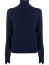 Chloé Turtleneck Knitted Jumper In Blue