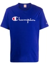 Champion Embroidered-logo Basic Tee In Blue
