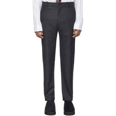 House Of The Very Islands Grey Wool Trade Slim-fit Trousers In 8 Tar Grey