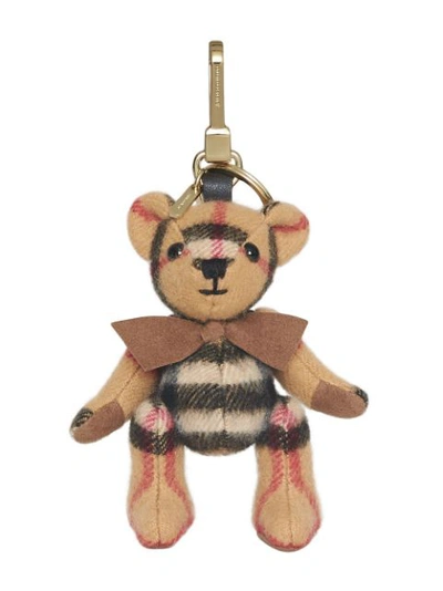 Burberry Beige Cashmere Vintage Check Thomas Bear Keychain