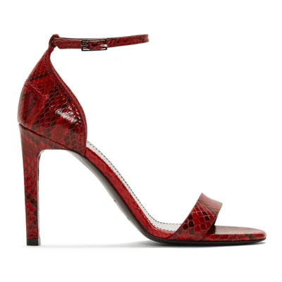Givenchy Red Python Heeled Sandals In 600 Red