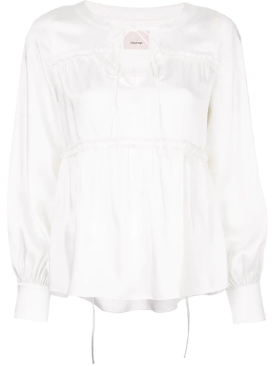 Cinq À Sept Joie Long-sleeve Top In White
