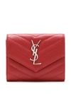 Saint Laurent Quilted Leather Wallet In Red