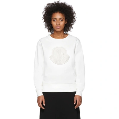 Moncler White Logo Sweatshirt In 032 White