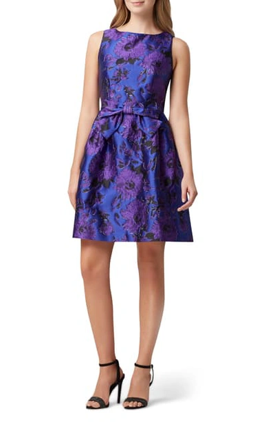tahari fit and flare floral dress Tahari ASL 2PM036 - Tea-Length Satin A-Line Dress