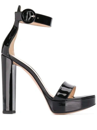 Gianvito Rossi Platform Sandals G61124 Patent Leather Black