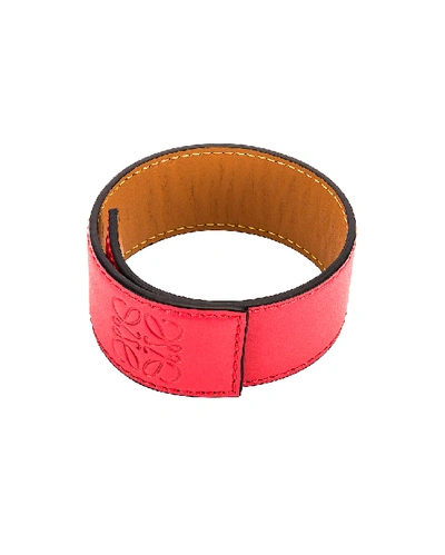 Loewe Small Leather Slap Bracelet, Pink
