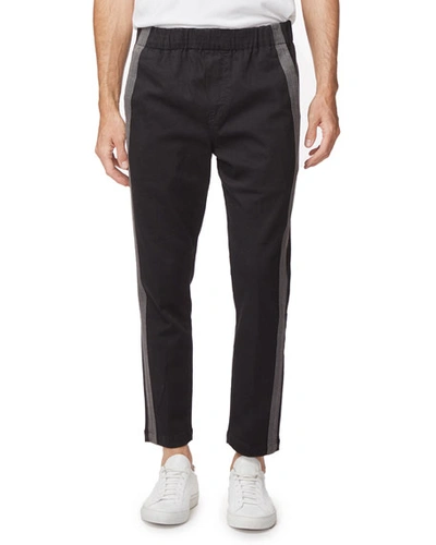 J Brand Men's Junctim Side-stripe Jogger Pants In Eco Seriously Bla