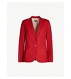 Theory Single-breasted Regular-fit Blazer In Crimson