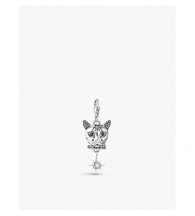 Thomas Sabo Womens Multicoloured Cat Head Embellished Sterling Silver And Gemstone Charm