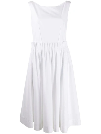 Marni Back Buttons Poplin Dress In White