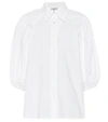 Ganni Oversized Cotton Poplin Wrap Shirt In White