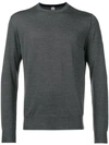 Eleventy Fine Gauge Merino Wool & Silk Crewneck Sweater In Grey