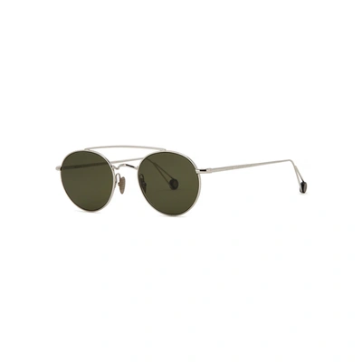 Ahlem Bastille Round-frame Palladium Sunglasses In Green