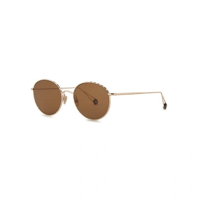 Ahlem L'alma 22kt Gold-plated Round-frame Sunglasses In Brown