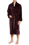 Daniel Buchler Plaid Jacquard Lounge Robe In Wine