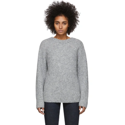 Helmut Lang Ghost Lightweight Ribbed Sweater In Gray